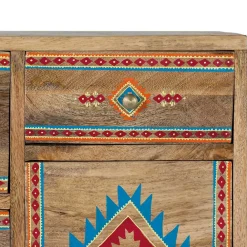 Wohnen Landhausmöbel|Kommoden*Mangoholz Kommode mit Ethno Ornamenten - Linall