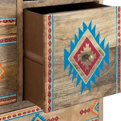 Wohnen Landhausmöbel|Kommoden*Mangoholz Kommode mit Ethno Ornamenten - Linall