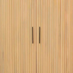 Wohnen Vitrinen|Wohnzimmer-Vitrinen*Mangoholz Schrank in Lamellenoptik - Dorian