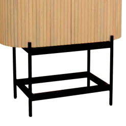 Wohnen Vitrinen|Wohnzimmer-Vitrinen*Mangoholz Schrank in Lamellenoptik - Dorian