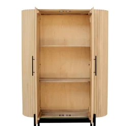 Wohnen Vitrinen|Wohnzimmer-Vitrinen*Mangoholz Schrank in Lamellenoptik - Dorian