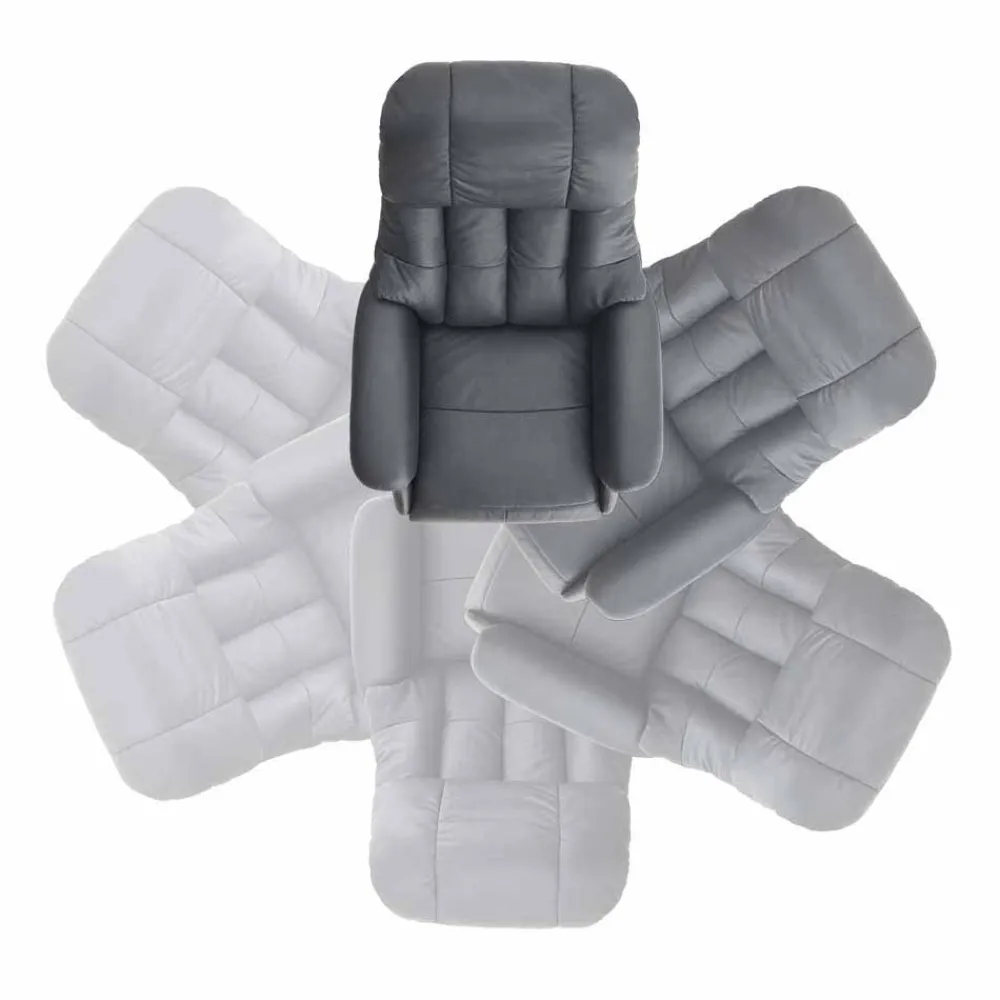 Wohnen Sessel & Hocker|Sessel*Manuell verstellbarer Ledersessel in Schwarz Vorena auf Tellergestell