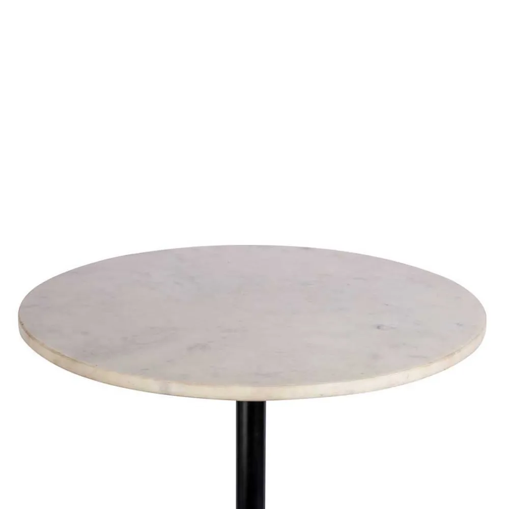 Wohnen Retro Möbel*Marmor Beistelltisch in Cremeweiß - Icy