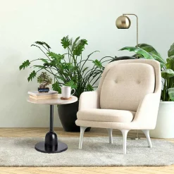 Wohnen Retro Möbel*Marmor Beistelltisch in Cremeweiß - Icy