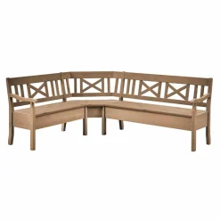 Wohnen Küchenbänke|Esszimmerbänke*Massiv Eckbank Giurgia mit Truhe