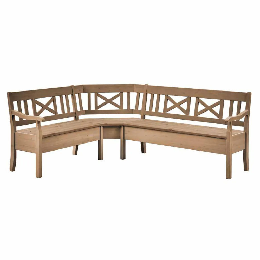 Wohnen Küchenbänke|Esszimmerbänke*Massiv Eckbank Giurgia mit Truhe