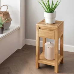 Wohnen Telefontische*Massive Blumensäule Beistelltisch mit Schublade - Acapella