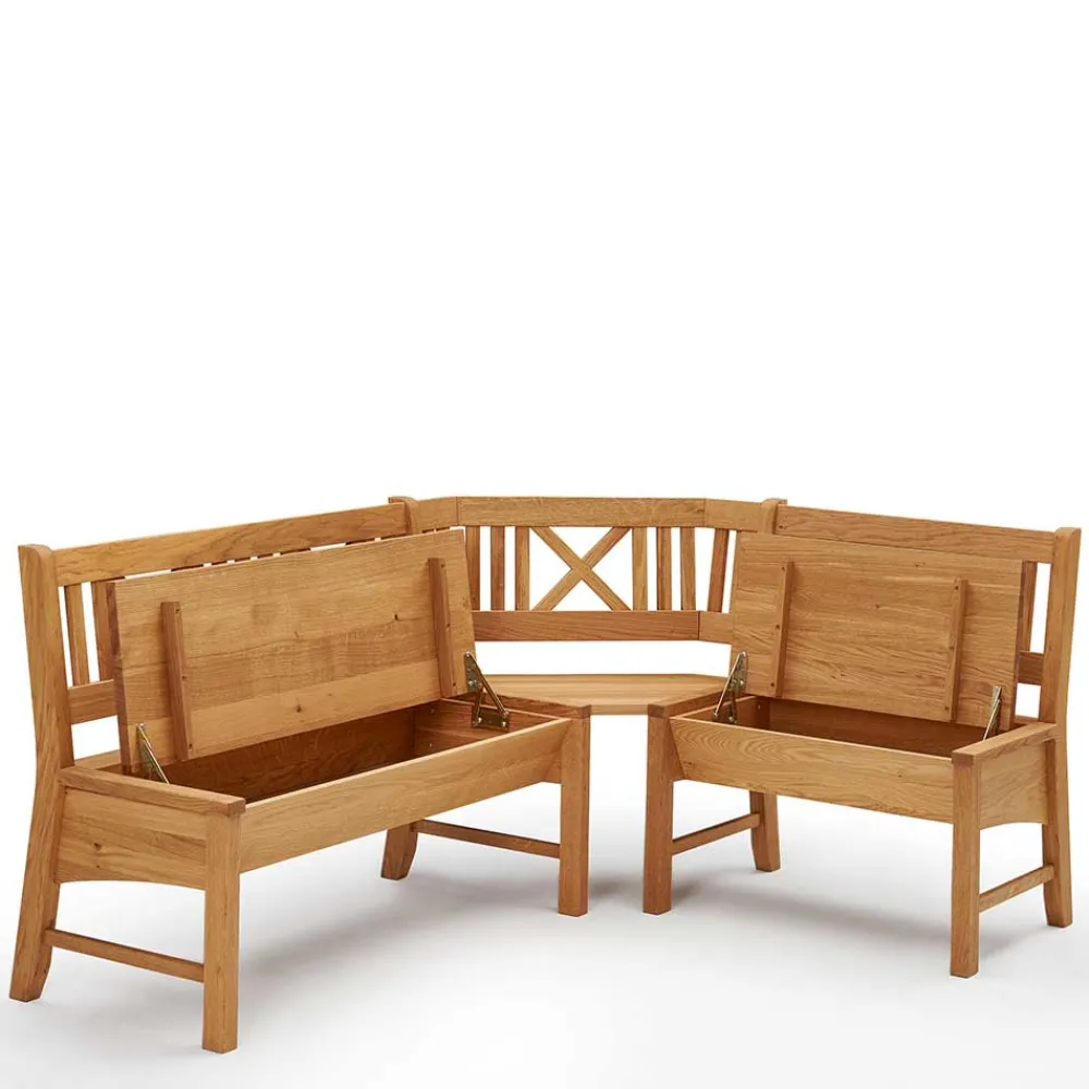 Wohnen Massive Essgruppe mit Truhen-Eckbank - Jodrav (vierteilig)