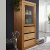 Wohnen Vitrinen|Wohnzimmer-Vitrinen*Massiver Kiefernholz Schrank mit Glastür - Filedria