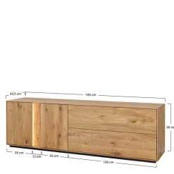 Wohnen Massiver TV Unterschrank mit LED Licht - Cocondar