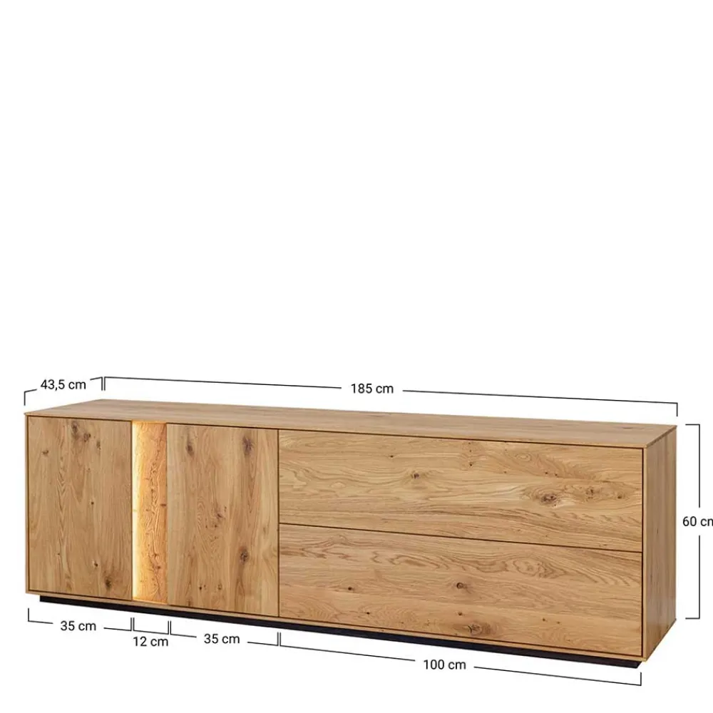 Wohnen Massiver TV Unterschrank mit LED Licht - Cocondar