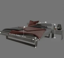 Wohnen Weiße Möbel|Naturholzmöbel*Massives Balkenbett in Weiß lasiert - Restania