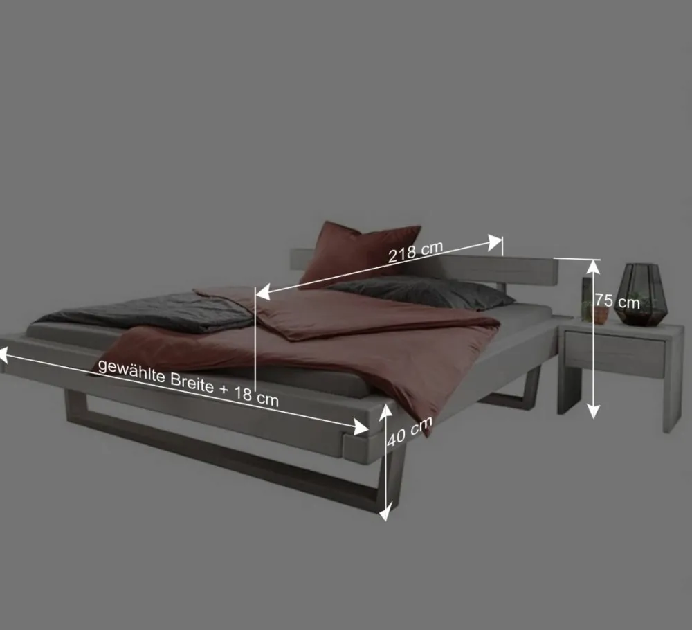 Wohnen Weiße Möbel|Naturholzmöbel*Massives Balkenbett in Weiß lasiert - Restania