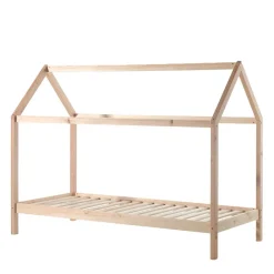 Kinder Wohnen Massives Haus Kinderbett in Kiefer Natur - Luvrena