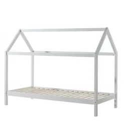 Wohnen Kinderbetten|Kindermöbel*Massives Hausbett für Kinder in Weiß - Orutava