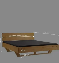 Wohnen Jugendbetten*Massives Holzbett mit Kufengestell - Vorianca