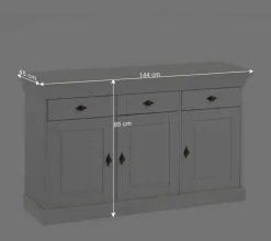 Wohnen Sideboards & Kommoden|Sideboards & Kommoden*Massives Kiefer Sideboard Satumare in Weiß