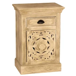 Wohnen Vintage Möbel|Orientalische Möbel*Massivholz Bad Unterschrank in Sandfarben - Runiasa