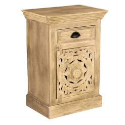 Wohnen Vintage Möbel|Orientalische Möbel*Massivholz Bad Unterschrank in Sandfarben - Runiasa