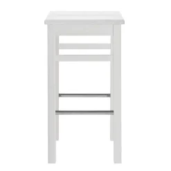 Wohnen Massivholz Barhocker in Weiß lackiert - Zanaris