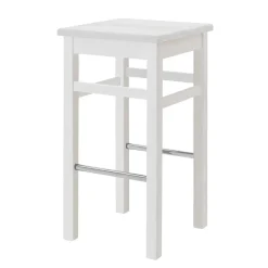 Wohnen Massivholz Barhocker in Weiß lackiert - Zanaris