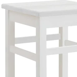 Wohnen Massivholz Barhocker in Weiß lackiert - Zanaris