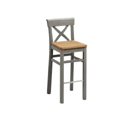 Wohnen Massivholz Barstuhl Jytte im Landhausstil