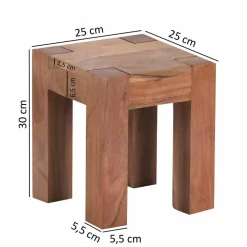 Wohnen Massivholzmöbel|Küchentische*Massivholz Beistelltische Vislan im Set (dreiteilig)