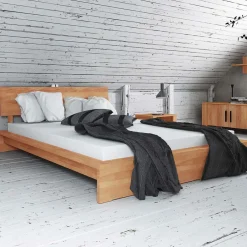 Wohnen Massivholz Bett Barvuda aus Kernbuche