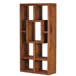 Wohnen Massivholz Design Standregal Hoslo aus Sheesham klar lackiert