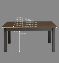 Wohnen Graue Möbel|Naturholzmöbel*Massivholz Esstisch Ziamora in Grau Kiefer