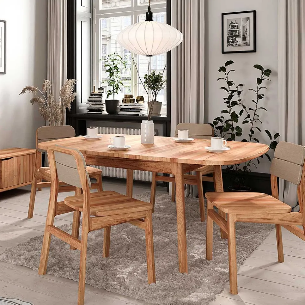 Wohnen Naturholzmöbel|Massivholzmöbel*Massivholz Esszimmertisch zum Ausziehen - Lana