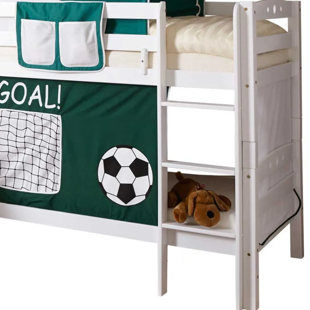 Wohnen Kindermöbel|Kinderbetten*Massivholz Etagenbett mit Rutsche in Weiß - Podlan