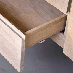 Wohnen Massivholz Highboard Dioca aus Eiche White Wash