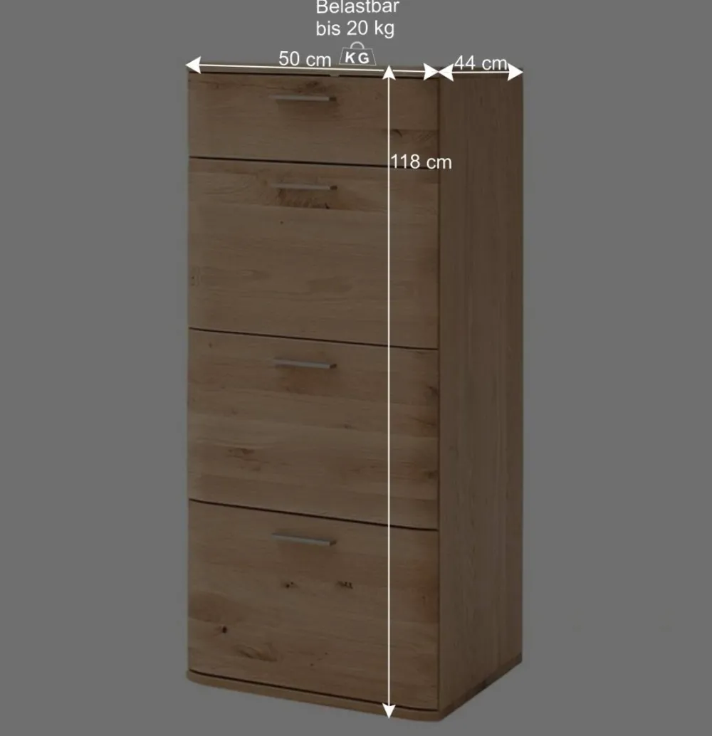 Wohnen Massivholz Hochkommode aus Eiche - Mabasa