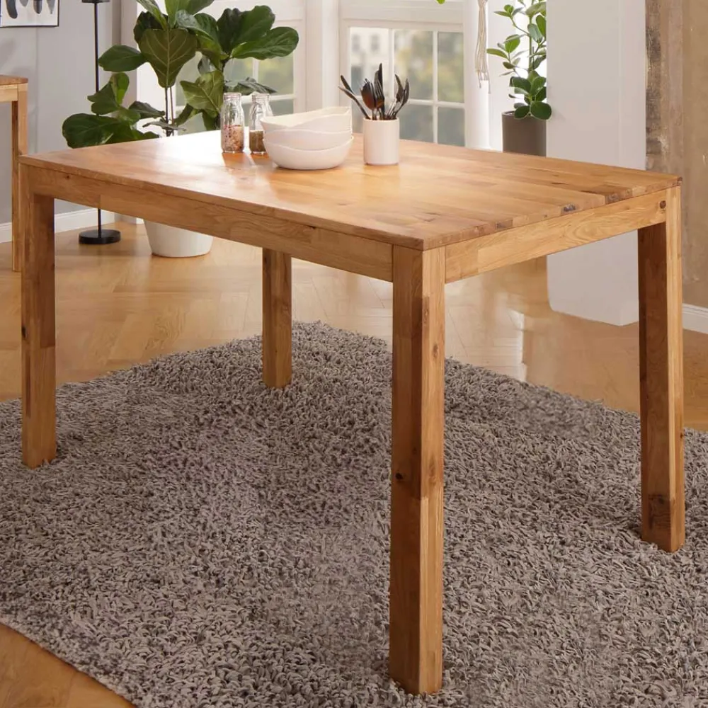 Wohnen Massivholz Küchentisch aus geölter Wildeiche - Funky