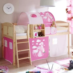 Wohnen Kindermöbel|Kinderbetten*Massivholz Kinderhochbett in Kieferfarben - Atomas