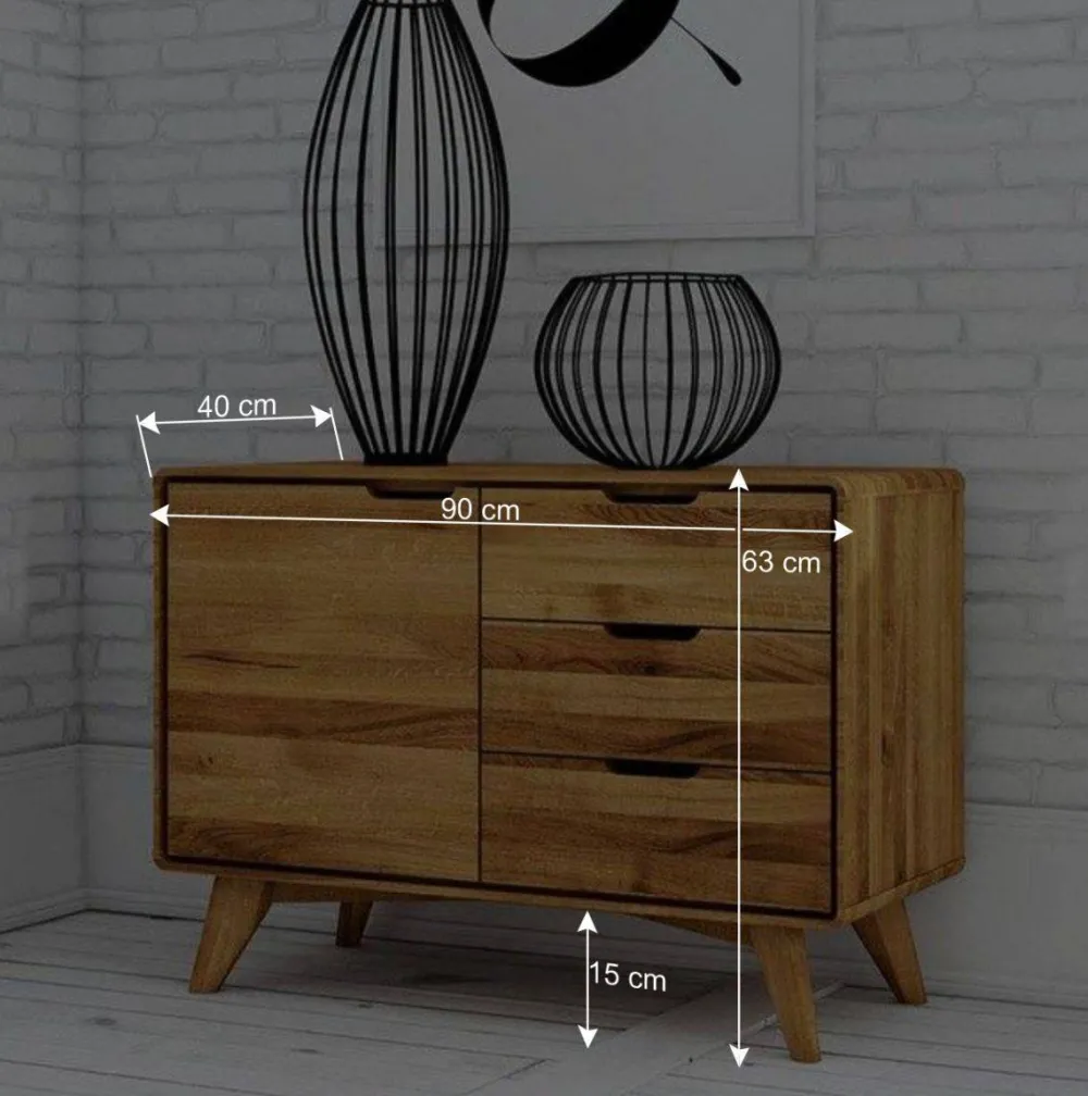 Wohnen Tv & Hifi-Möbel|Tv & Hifi-Möbel*Massivholz Kombi-Kommode in Natur geölt - Eavy I