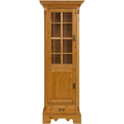 Wohnen Massivholz Landhausvitrine gebeizt & geölt - Fausanda