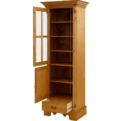 Wohnen Massivholz Landhausvitrine gebeizt & geölt - Fausanda