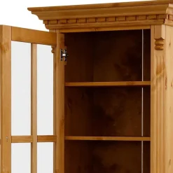 Wohnen Massivholz Landhausvitrine gebeizt & geölt - Fausanda