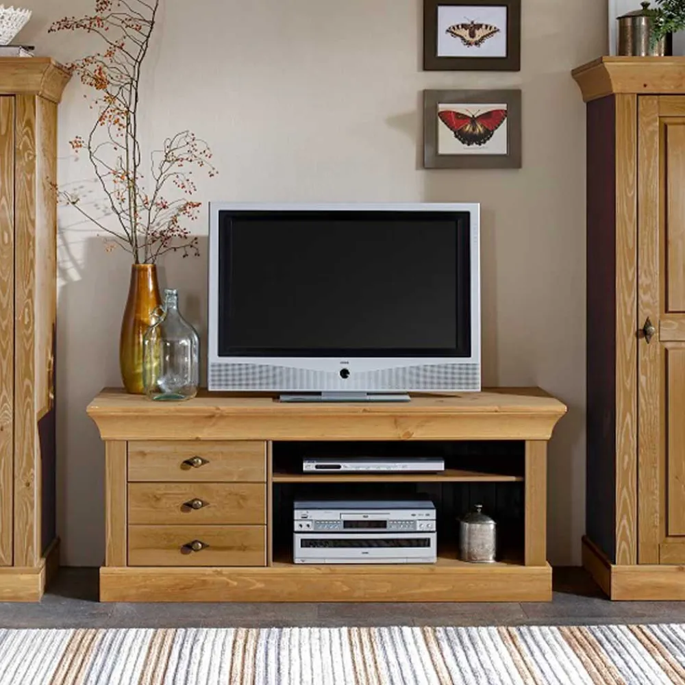 Wohnen Massivholz Lowboard Piatra aus Kiefer