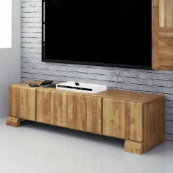 Wohnen Sideboards & Kommoden|Landhausmöbel*Massivholz Lowboard Vaskov aus Wildeiche geölt