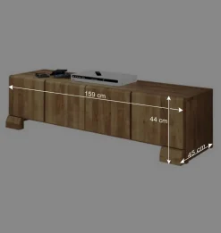 Wohnen Sideboards & Kommoden|Landhausmöbel*Massivholz Lowboard Vaskov aus Wildeiche geölt