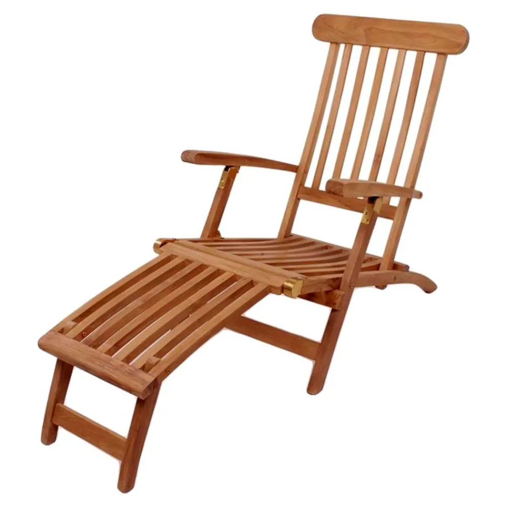 Wohnen Korbmöbel|Rattan-Gartenmöbel*Massivholz Outdoor Deckchair aus Teak - Zavamanco