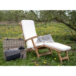 Wohnen Korbmöbel|Rattan-Gartenmöbel*Massivholz Outdoor Deckchair aus Teak - Zavamanco