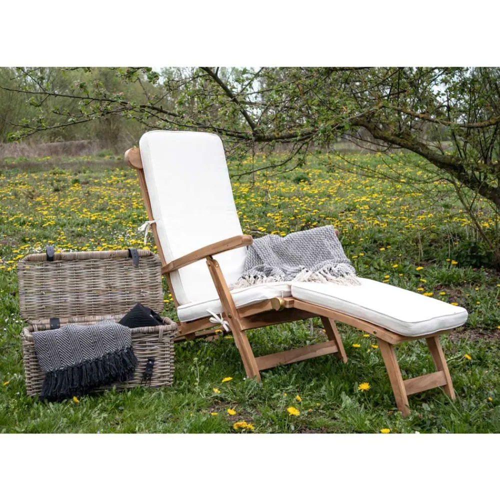 Wohnen Korbmöbel|Rattan-Gartenmöbel*Massivholz Outdoor Deckchair aus Teak - Zavamanco