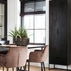 Wohnen Schwarze Möbel|Naturholzmöbel*Massivholz Schrank in Schwarz - Almery