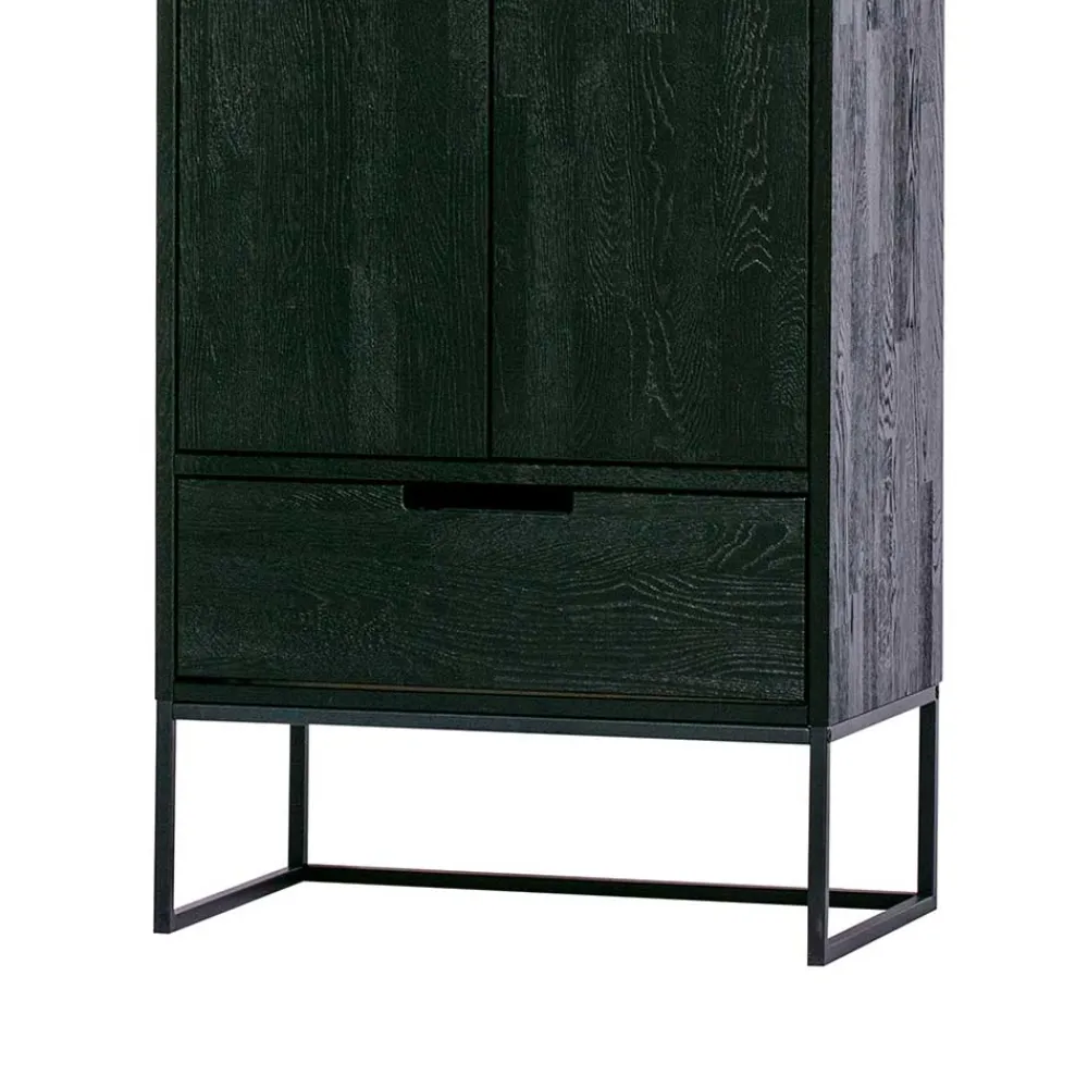 Wohnen Schwarze Möbel|Naturholzmöbel*Massivholz Schrank in Schwarz - Almery