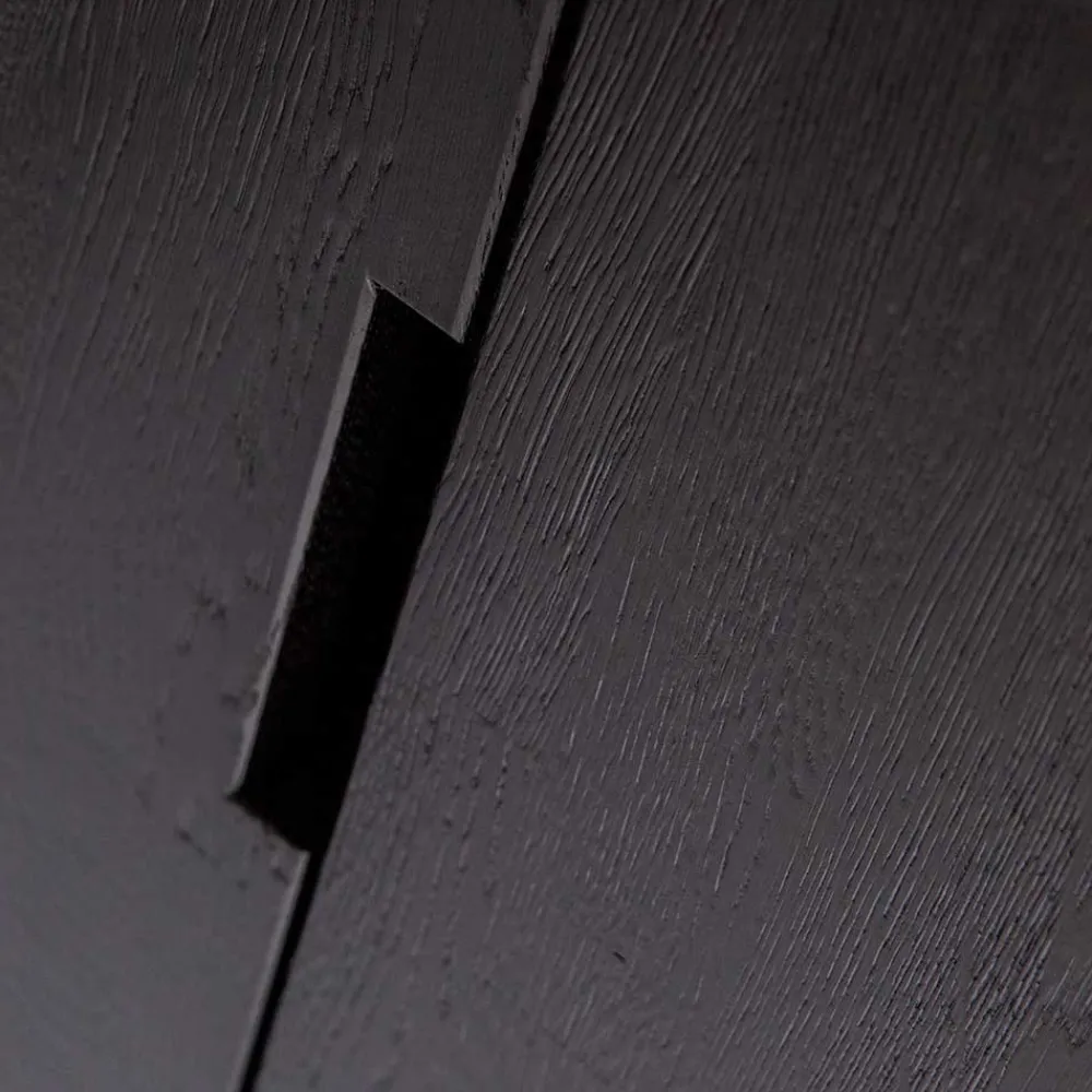 Wohnen Schwarze Möbel|Naturholzmöbel*Massivholz Schrank in Schwarz - Almery